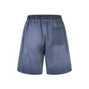 Retro Washed Loose Elastic Waist Raw Hem Casual Shorts