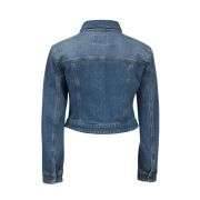 Retro Buttoned Cropped Denim Jacket