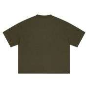 Solid Color Cotton Boxy Fit Crew Neck Short Sleeve Tee