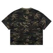 Retro Camouflage Burnout Washed Boxy Fit Cotton Casual Tee