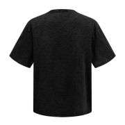 Retro Snow Washed Rolled Hem Cotton T-Shirt