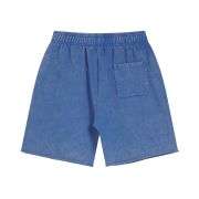Heavyweight Wax-Washed Loose Elastic Waist Streetwear Shorts