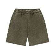 Heavyweight Wax-Washed Loose Elastic Waist Streetwear Shorts