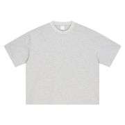 Solid Color Cotton Boxy Fit Crew Neck Short Sleeve Tee