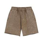 Heavyweight Wax-Washed Loose Elastic Waist Streetwear Shorts