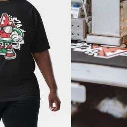 Custom printing and decoration process for heavyweight cotton t-shirts