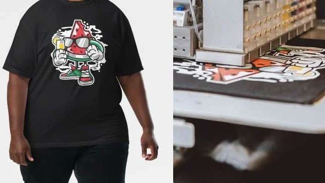 Custom printing and decoration process for heavyweight cotton t-shirts