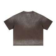 Monkey Wash Gradient Boxy Raw Hem Short Sleeve Tee