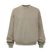 Khaki relaxed fit crewneck sweatshirt