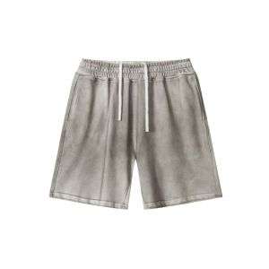 Vintage Washed Cotton Drawstring Loose Straight-Leg Casual Shorts