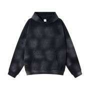 Black distressed streetwear hoodie