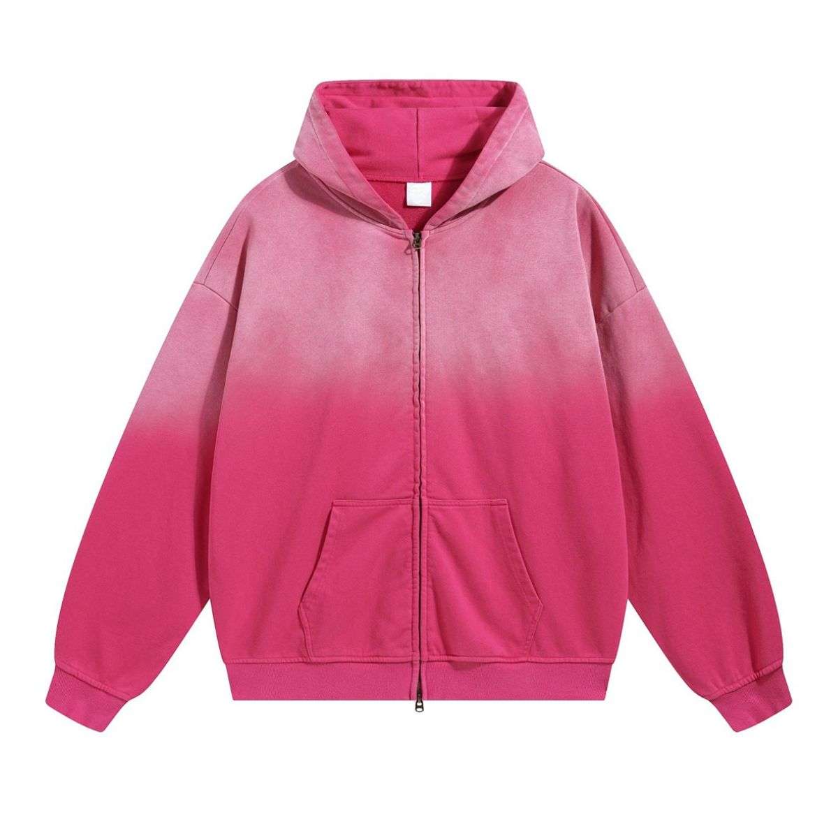 Pink faded washed fleece hoodie