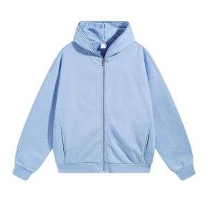 Baby blue solid color hoodie