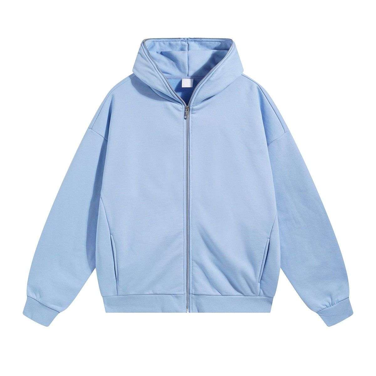 Baby blue solid color hoodie
