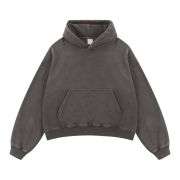 Grey snow washed streetwear hoodie
