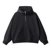Black curved sleeve streetwear hoodie