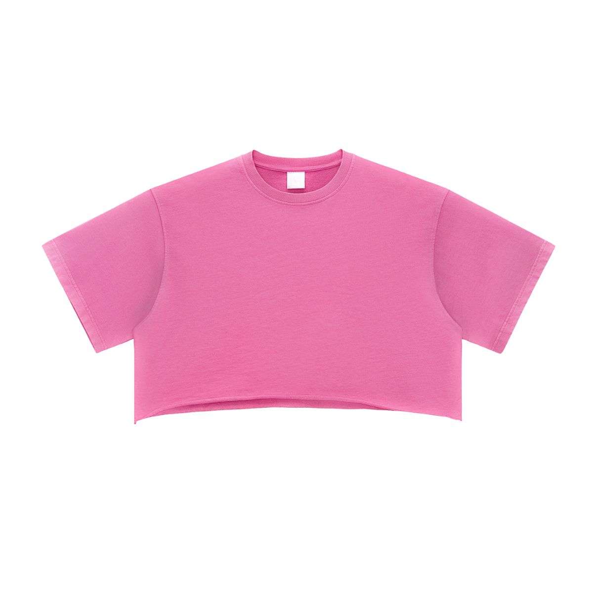 Vintage Washed Cropped Short Sleeve Cotton T-Shirt