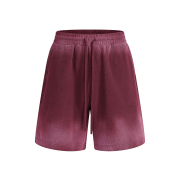 Spray-Painted Washed Waffle Knit Loose Elastic Waist Streetwear Shorts