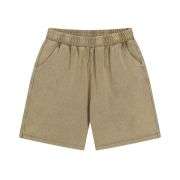 Vintage Washed Cotton Loose Fit Elastic Waist Casual Shorts