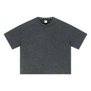 Retro Washed Studded Crew Neck Boxy Tee