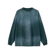 Vintage Washed Gradient Streetwear Crew Neck Long Sleeve Tee