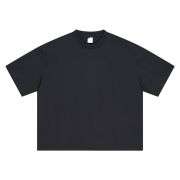 Solid Color Cotton Boxy Fit Crew Neck Short Sleeve Tee