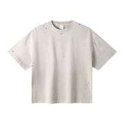 Vintage Washed Ripped Heavyweight Cotton Short Sleeve Tee