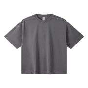 Washed Heavyweight Cotton Raw Hem Short Sleeve Boxy Tee