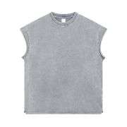 Vintage Snow Washed Raw Hem Loose Tank Top