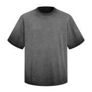 Men’s Snow Washed Distressed Raw Edge Short Sleeve Tee
