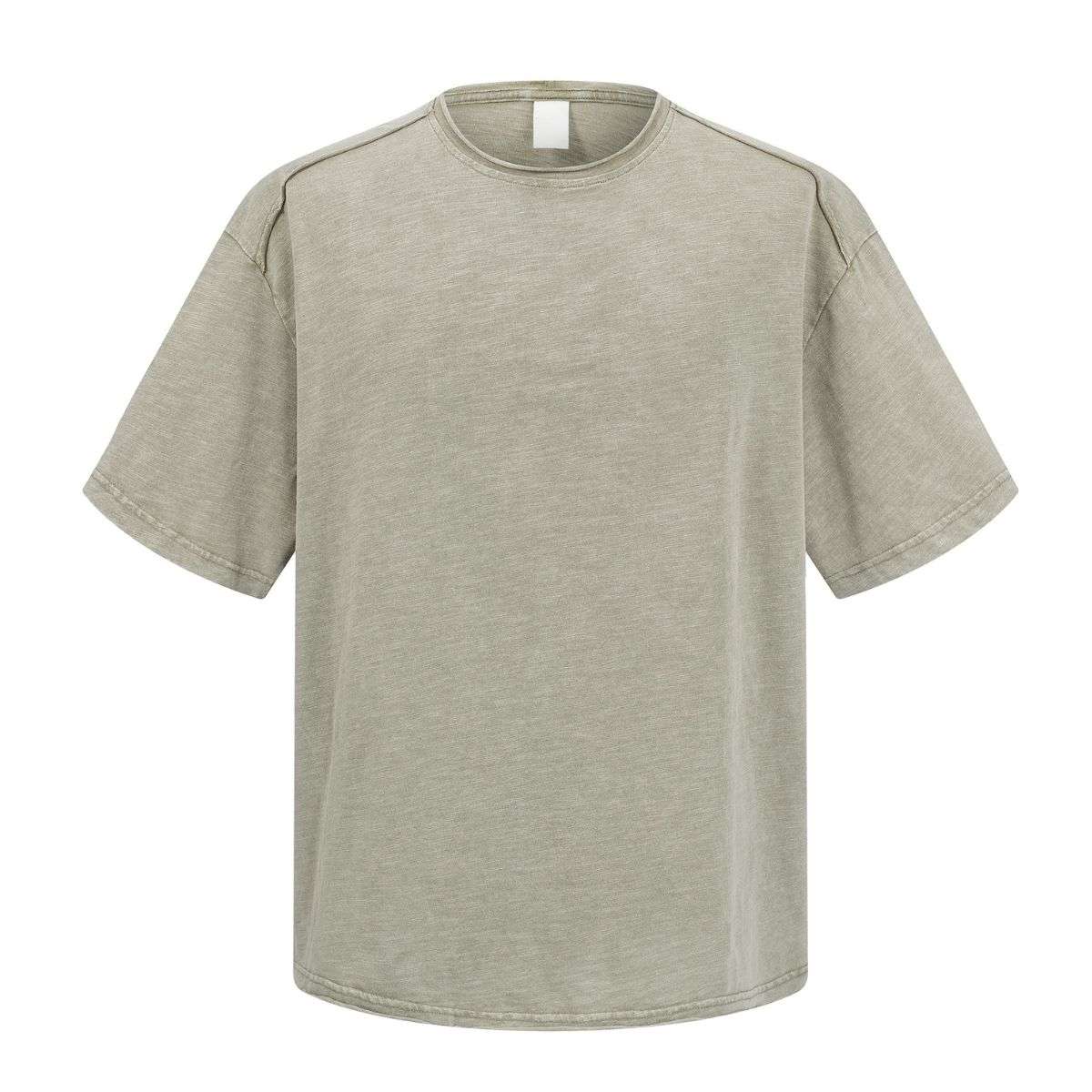 Retro Snow Washed Rolled Hem Cotton T-Shirt