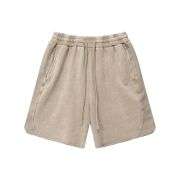 Vintage Wax-Dyed Washed Raw Edge Loose Shorts