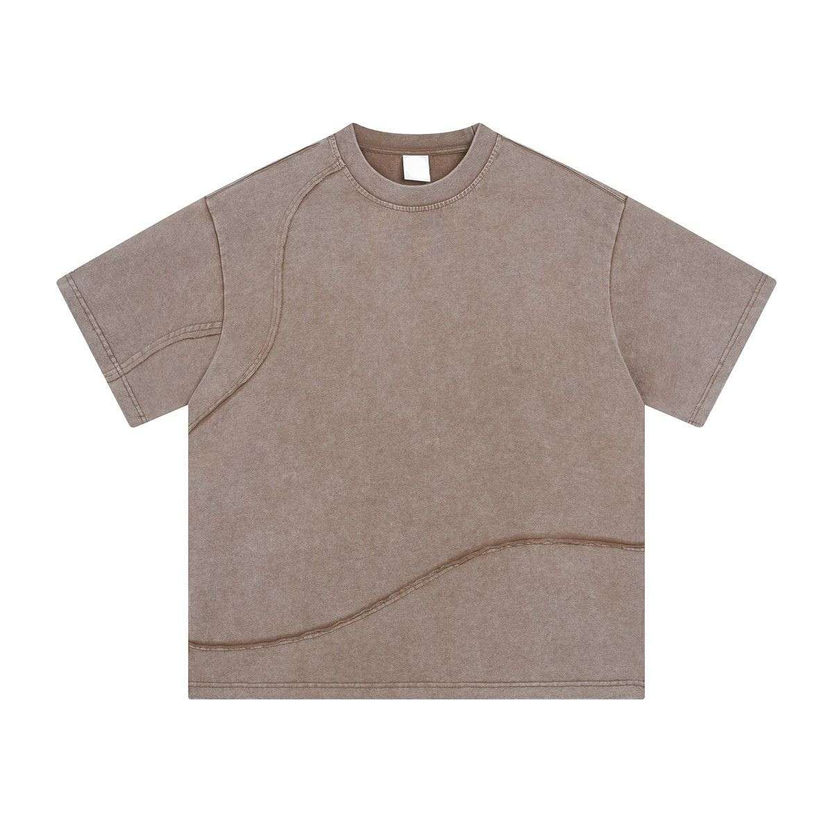 Vintage Washed Cotton Crew Neck Short Sleeve T-Shirt