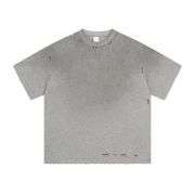 Vintage Gradient Wash Distressed Cotton Crew Neck T-Shirt
