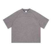 Vintage Washed Raglan Sleeve Cotton Crew Neck Oversized T-Shirt
