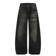 Vintage High Street Whisker Washed Loose Saber Jeans