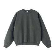 Vintage washed layered crewneck sweatshirt with oversized fit