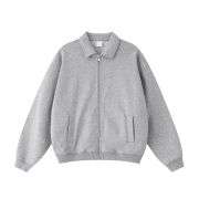 Heavyweight zip-up collar sweatshirt with relaxed fit