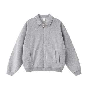 Heavyweight zip-up collar sweatshirt with relaxed fit
