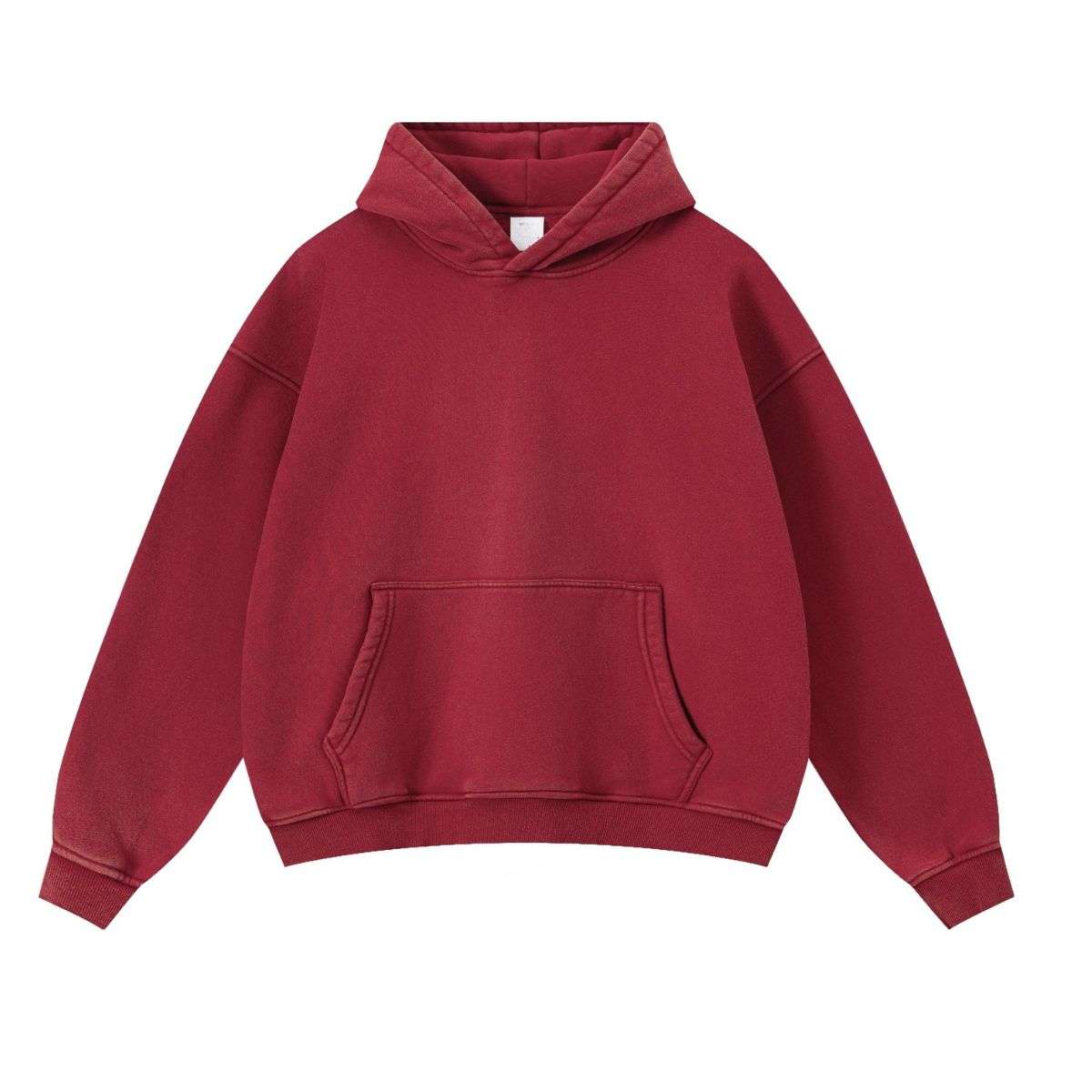 Red vintage washed boxy hoodie