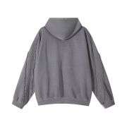 Grey snow washed streetwear hoodie