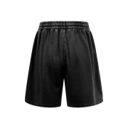 Snow Washed Dyed Loose Elastic Waist Casual Shorts