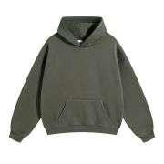Olive green oversized fleece hoodie