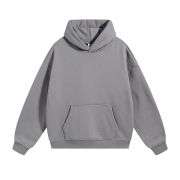 Dark grey polar fleece pullover hoodie