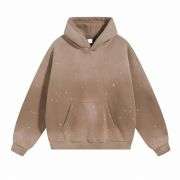 Khaki washed hooded sweatshirt