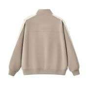 Brown striped casual zip jacket