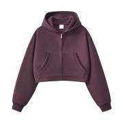 Burgundy clean fit zip hoodie