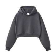 Charcoal grey cropped hoodie