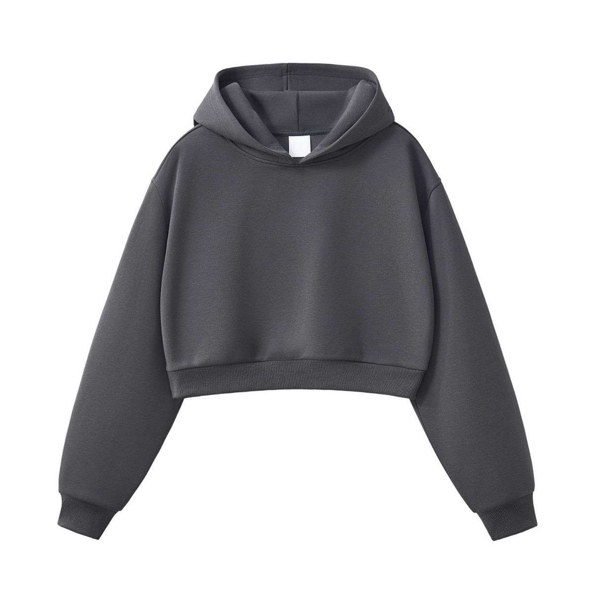 Charcoal grey cropped hoodie