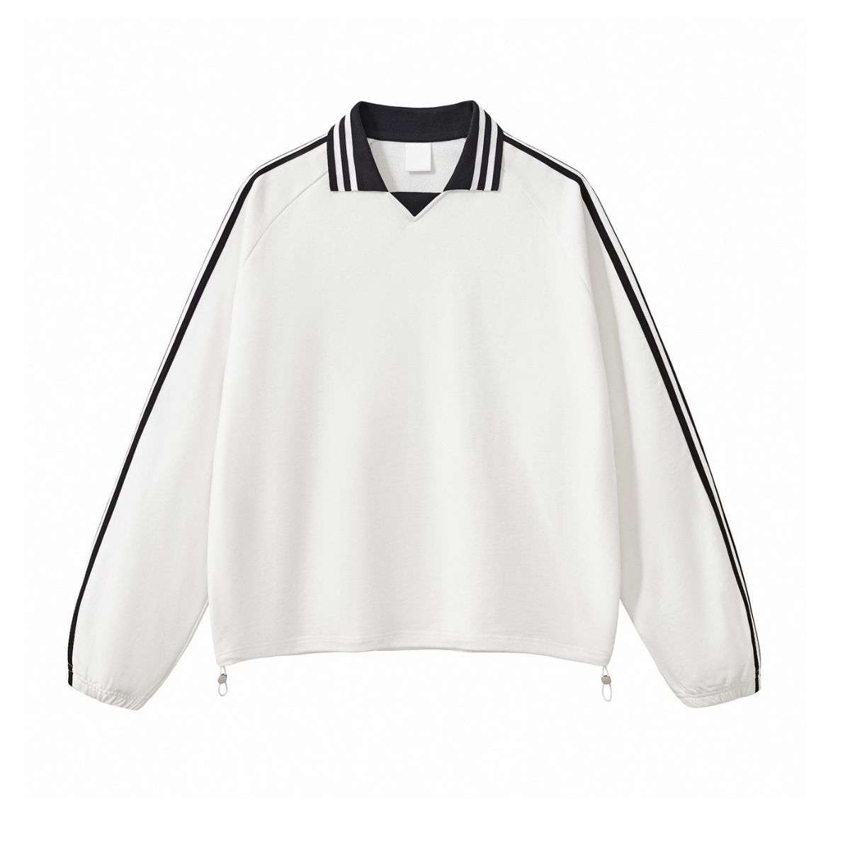 White striped crewneck sweatshirt